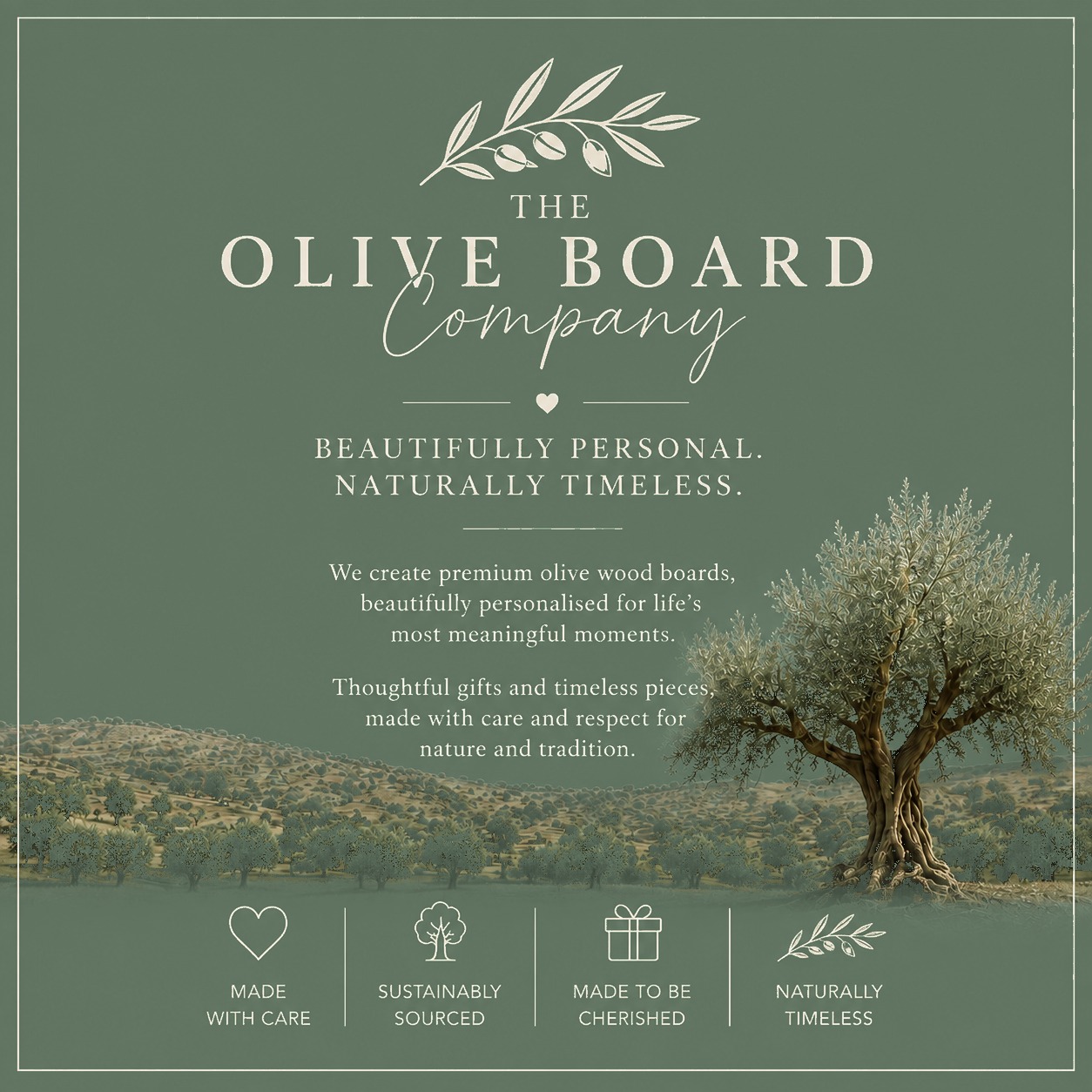 The Olive Board Company — beautifully personal, naturally timeless
